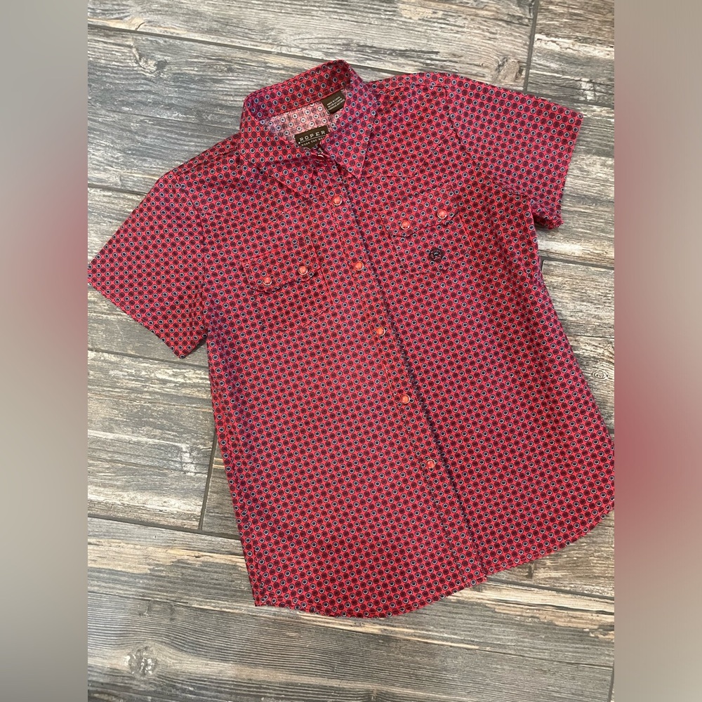 Roper Brand Western-Style Shirt - Pearl Snap - Large 10-12